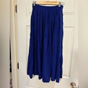 Pier 1 Gypsy brand Women’s Royal Blue A-Line Pleaded Silk Skirt size S